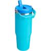 Stanley IceFlow Flip Straw Tumbler with Handle 20 oz | Twist On Lid and Flip Up Straw | Leak Resistant Water Bottle | Insulated Stainless Steel |BPA-Free | Plum(Splash)