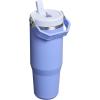 Stanley IceFlow Flip Straw Tumbler with Handle 20 oz | Twist On Lid and Flip Up Straw | Leak Resistant Water Bottle | Insulated Stainless Steel |BPA-Free | Plum(Hydrangea)