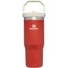 STANLEY IceFlow 2.0 Flip Straw Tumbler with Handle 20 oz | Twist On Lid and Flip Up Straw | Leak Resistant Water Bottle | Insulated Stainless Steel | BPA-Free | Azure(Carnelian)