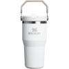 Stanley IceFlow Flip Straw Tumbler with Handle 20 oz | Twist On Lid and Flip Up Straw | Leak Resistant Water Bottle | Insulated Stainless Steel |BPA-Free | Plum(Frost)