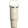 Stanley IceFlow Flip Straw Tumbler with Handle 20 oz | Twist On Lid and Flip Up Straw | Leak Resistant Water Bottle | Insulated Stainless Steel |BPA-Free | Plum(Toasted Almond)