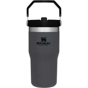 STANLEY IceFlow 2.0 Flip Straw Tumbler with Handle 20 oz | Twist On Lid and Flip Up Straw | Leak Resistant Water Bottle | Insulated Stainless Steel | BPA-Free | Azure(Charcoal)