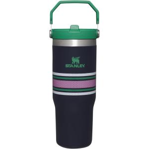 Stanley IceFlow Flip Straw Tumbler with Handle 20 oz | Twist On Lid and Flip Up Straw | Leak Resistant Water Bottle | Insulated Stainless Steel |BPA-Free | Plum(Navy Mesh)