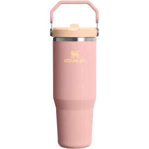 Stanley IceFlow Flip Straw Tumbler with Handle 20 oz | Twist On Lid and Flip Up Straw | Leak Resistant Water Bottle | Insulated Stainless Steel |BPA-Free | Plum(Peach Rose)