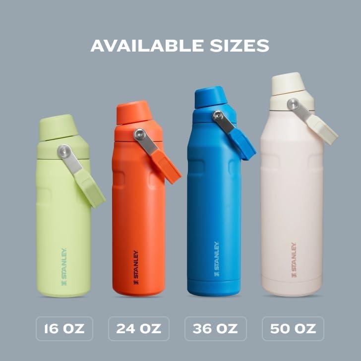imageStanley IceFlow Fast Flow Water Bottle 16 oz Angled Spout Lid Lightweight and Leakproof for Travel and Sports Insulated Stainless Steel BPAFree Black