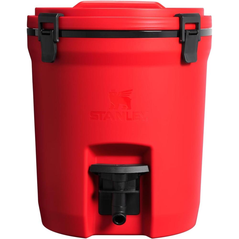 imageStanley Adventure Fast Flow Water Jug 2 Gallon Leakproof Ice Water Dispenser Insulated Beverage Cooler Easy Pour Spigot and Latched Foam Lid BPAFreeChili Black