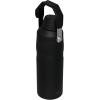 Stanley IceFlow Fast Flow Water Bottle 16 oz | Angled Spout Lid | Lightweight and Leakproof for Travel and Sports | Insulated Stainless Steel | BPA-Free | Black