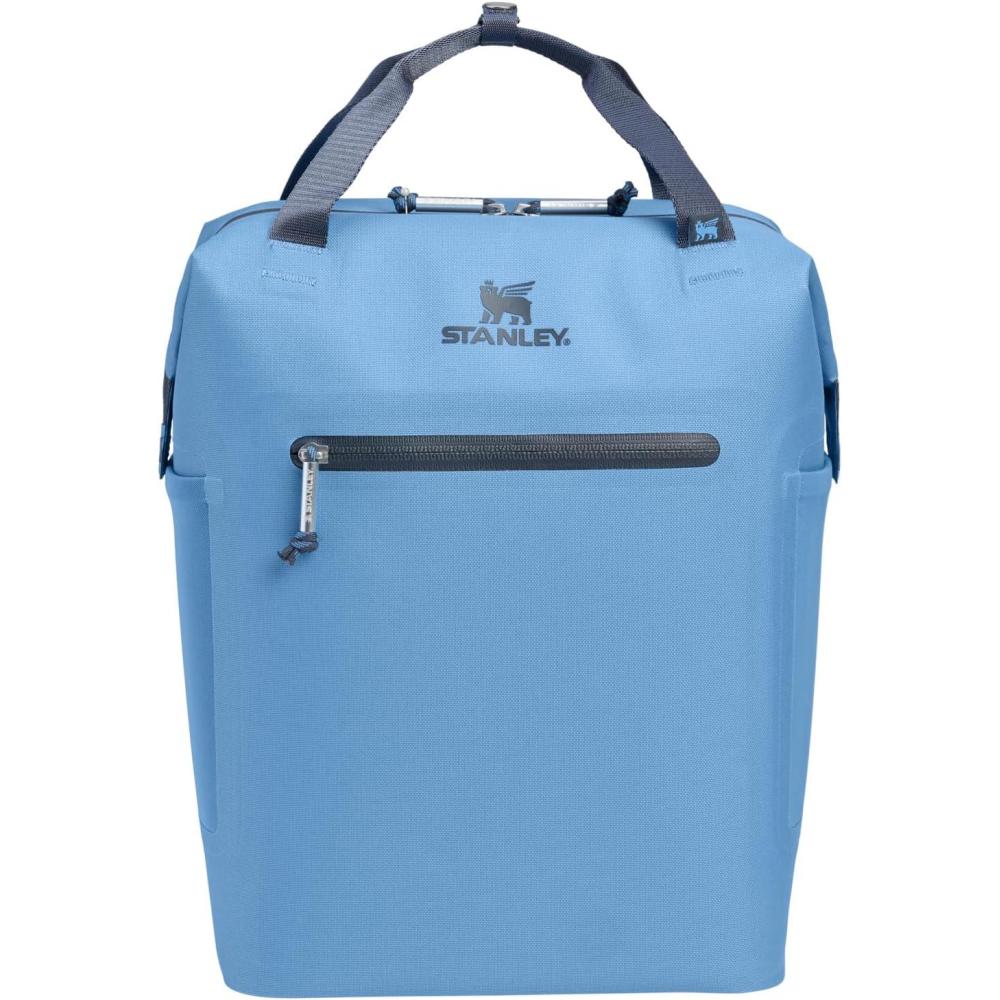 imageStanley All Day Madeleine Mini Backpack Soft Cooler 14 Quarts 20 Can Cooler with Handle and Shoulder Straps Stays Cold for Hours Insulated Travel Bag with Zipper BPAFree Spring GreenBlue Sky