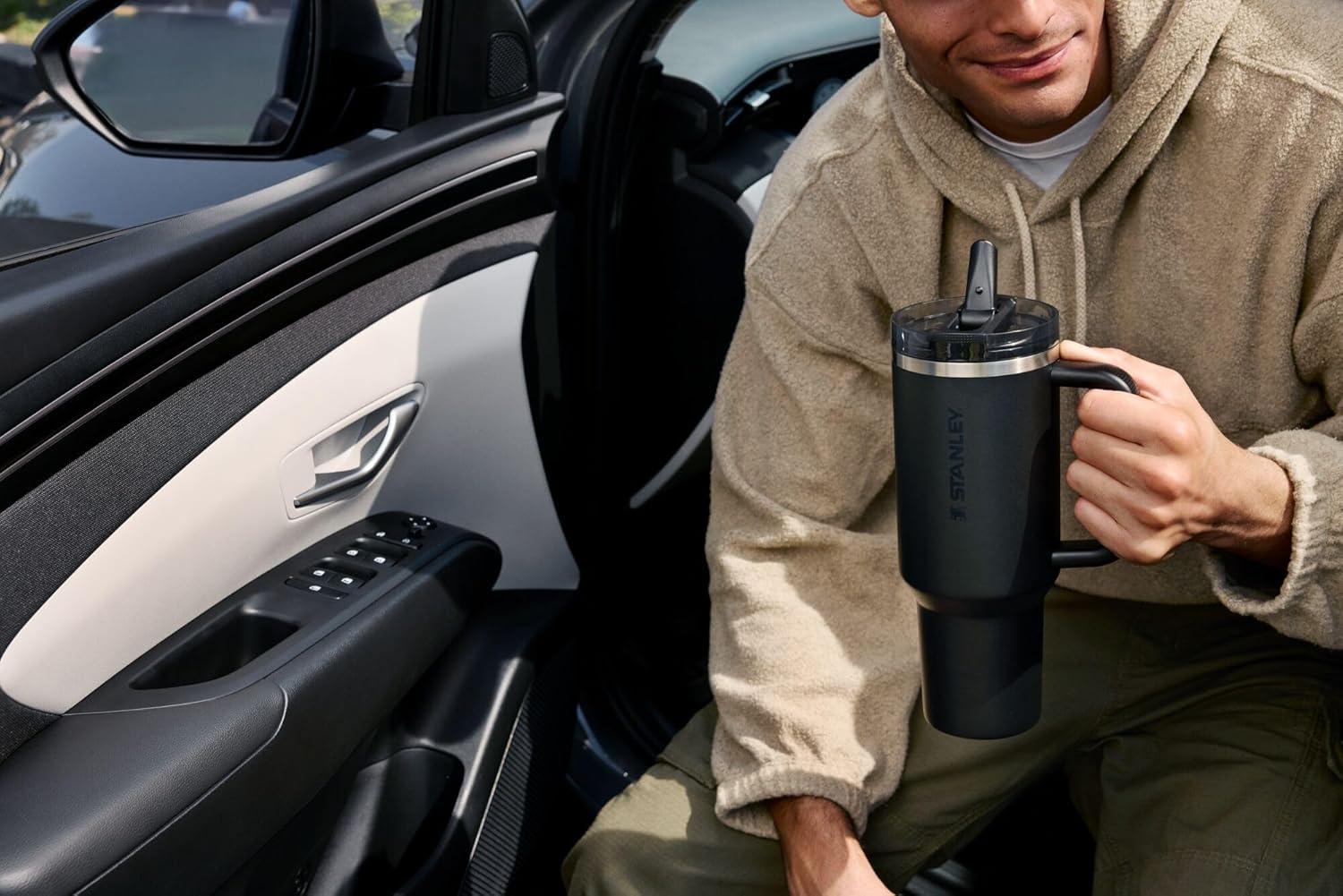 imageSTANLEY Quencher ProTour Flip Straw Tumbler with Leakproof Lid BuiltIn Straw amp Handle Cupholder Compatible for Travel Insulated Stainless Steel Cup BPAFreeChili Black