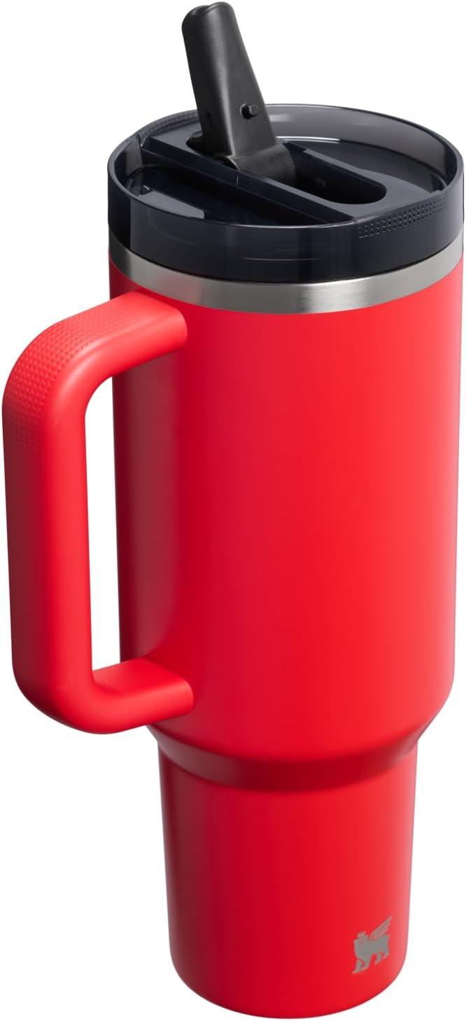 imageSTANLEY Quencher ProTour Flip Straw Tumbler with Leakproof Lid BuiltIn Straw amp Handle Cupholder Compatible for Travel Insulated Stainless Steel Cup BPAFreeChili Black