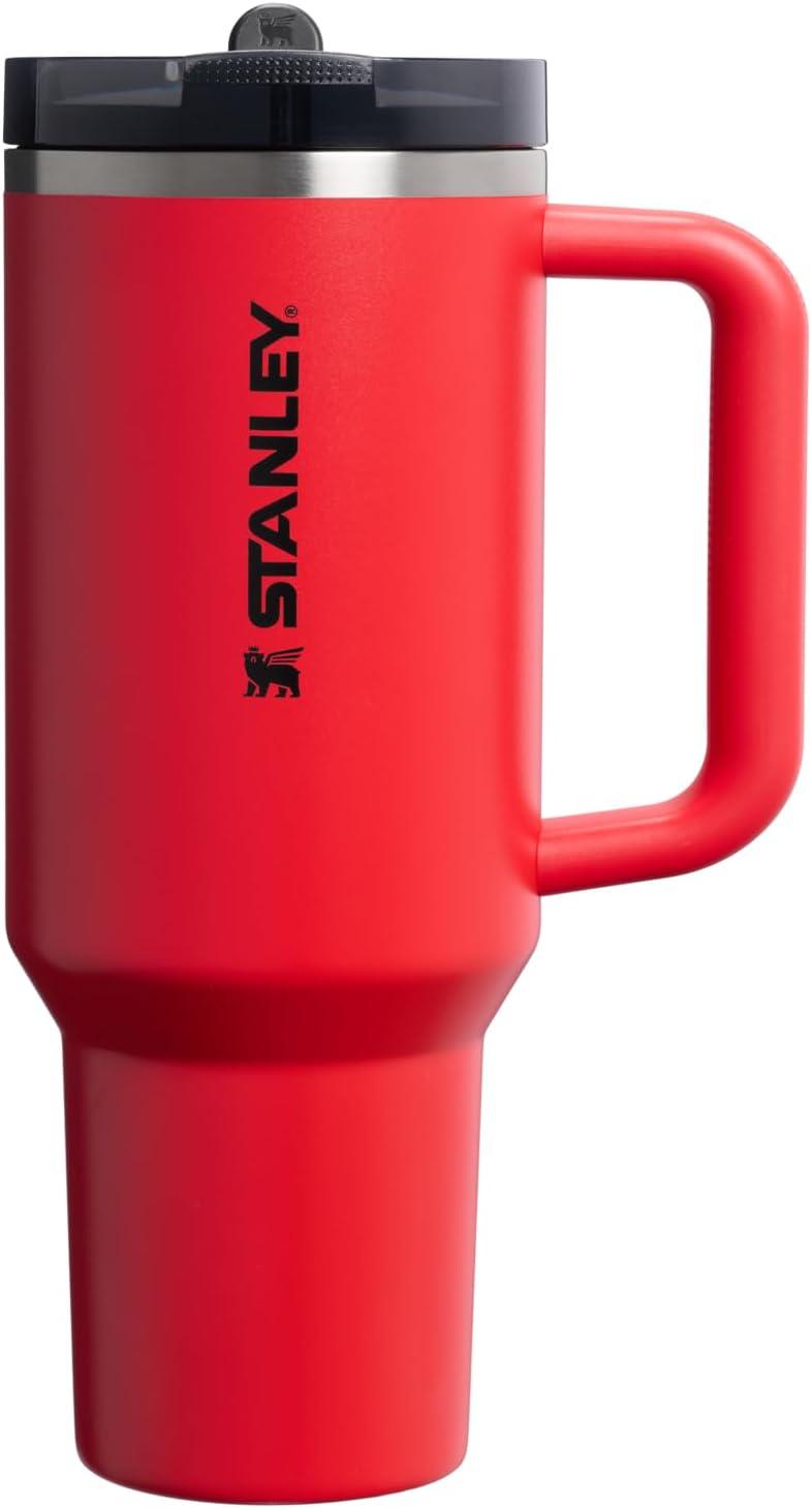 imageSTANLEY Quencher ProTour Flip Straw Tumbler with Leakproof Lid BuiltIn Straw amp Handle Cupholder Compatible for Travel Insulated Stainless Steel Cup BPAFreeChili Black