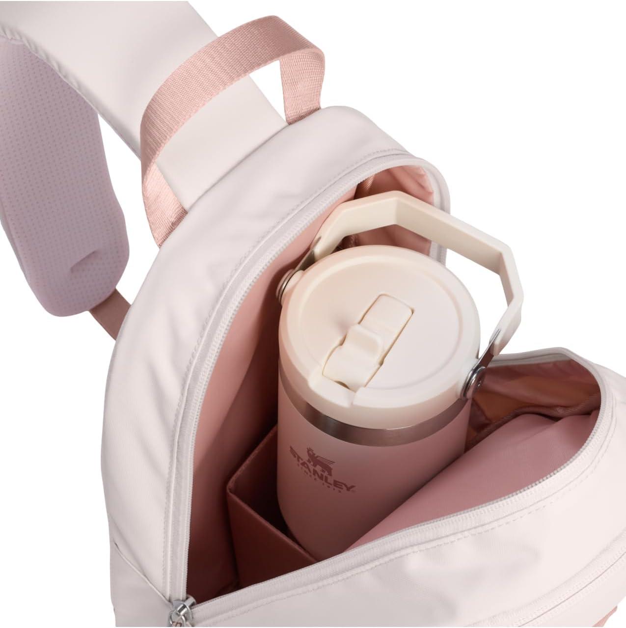 imageSTANLEY Vitalize Macro Method Backpack Gym Work amp Travel Bag with Laptop Sleeve Expandable Bottom Compartment Tumbler amp Water Bottle Pockets Durable Recycled Fabric Rose QuartzRose Quartz