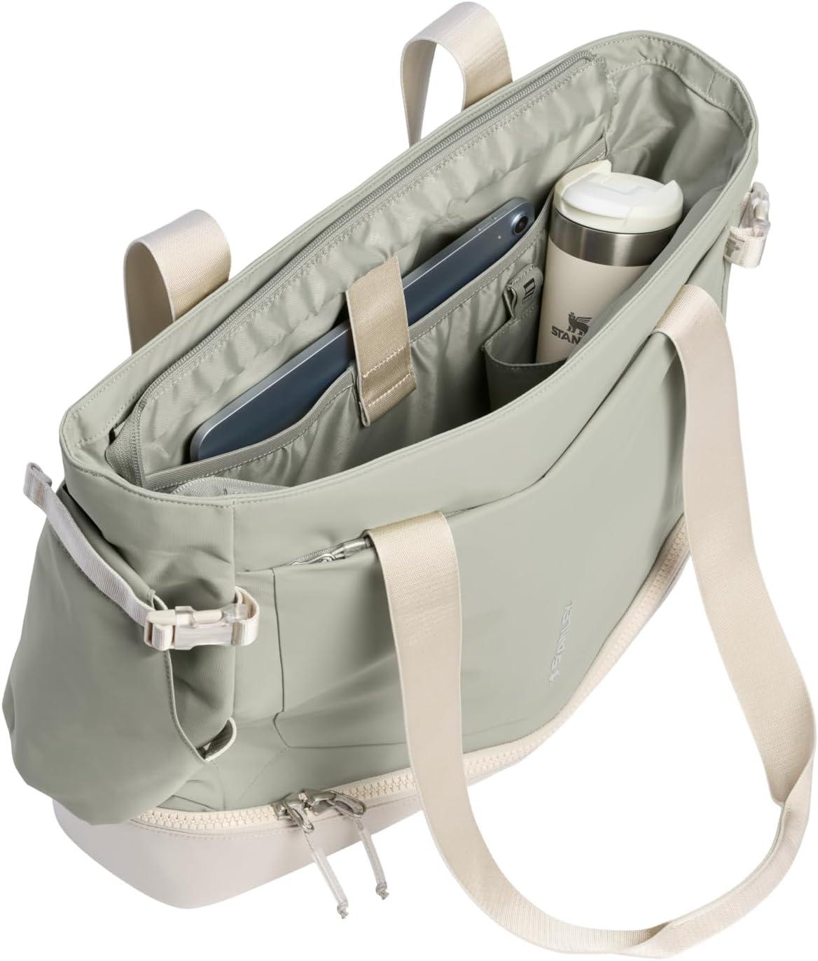imageSTANLEY Vitalize Macro Method Backpack Gym Work amp Travel Bag with Laptop Sleeve Expandable Bottom Compartment Tumbler amp Water Bottle Pockets Durable Recycled Fabric Rose QuartzSage Grey