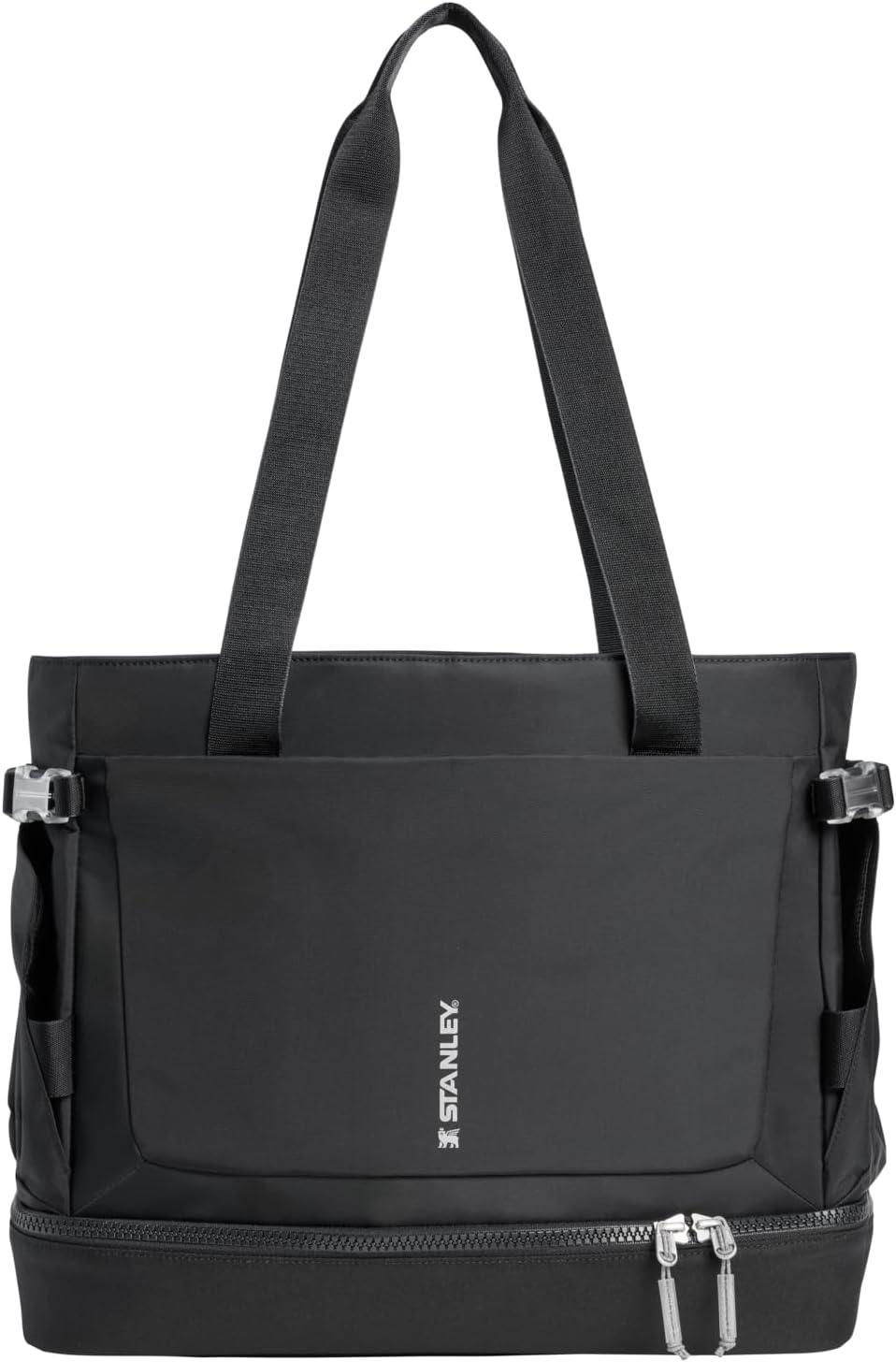 imageSTANLEY Vitalize Macro Method Backpack Gym Work amp Travel Bag with Laptop Sleeve Expandable Bottom Compartment Tumbler amp Water Bottle Pockets Durable Recycled Fabric Rose QuartzBlack