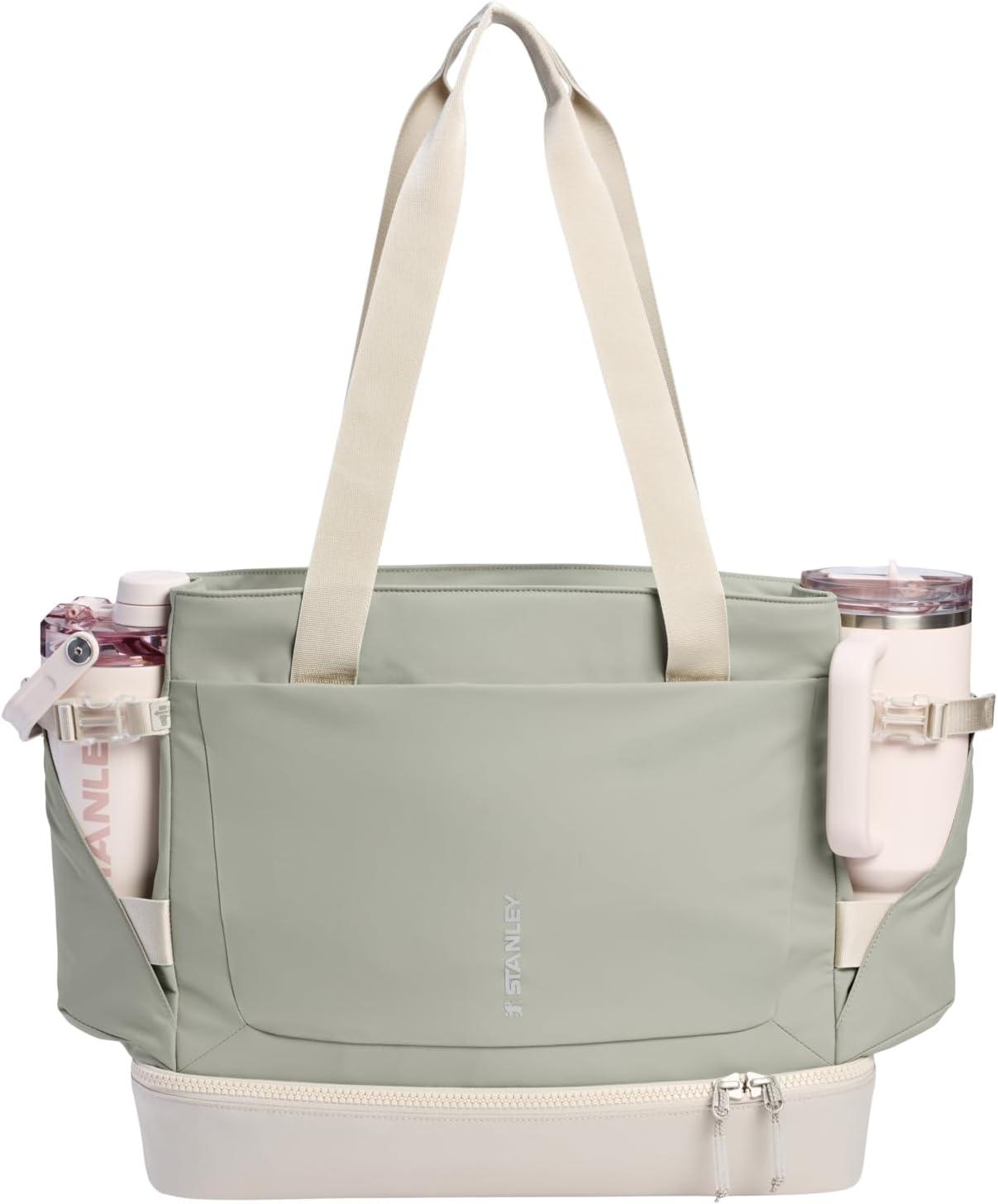 imageSTANLEY Vitalize Macro Method Backpack Gym Work amp Travel Bag with Laptop Sleeve Expandable Bottom Compartment Tumbler amp Water Bottle Pockets Durable Recycled Fabric Rose QuartzSage Grey