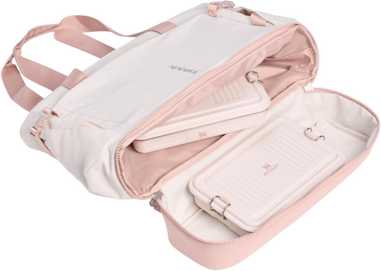 imageSTANLEY Vitalize Macro Method Backpack Gym Work amp Travel Bag with Laptop Sleeve Expandable Bottom Compartment Tumbler amp Water Bottle Pockets Durable Recycled Fabric Rose QuartzRose Quartz