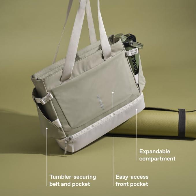 imageSTANLEY Vitalize Macro Method Backpack Gym Work amp Travel Bag with Laptop Sleeve Expandable Bottom Compartment Tumbler amp Water Bottle Pockets Durable Recycled Fabric Rose QuartzSage Grey