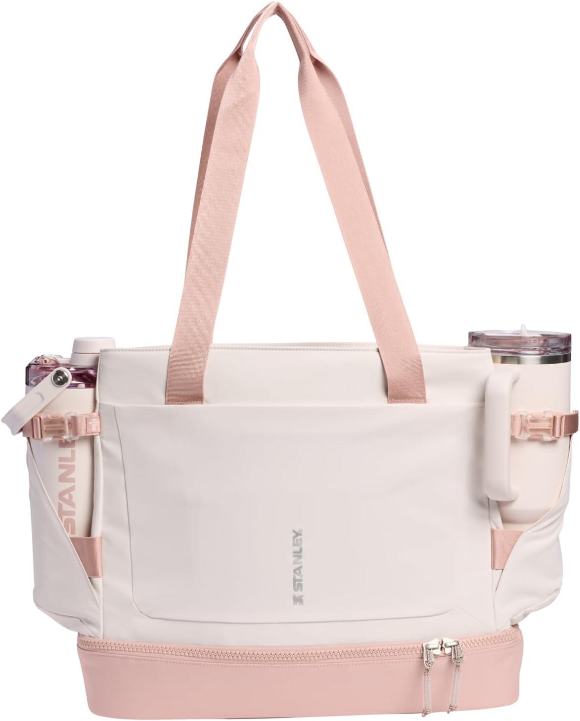 imageSTANLEY Vitalize Macro Method Backpack Gym Work amp Travel Bag with Laptop Sleeve Expandable Bottom Compartment Tumbler amp Water Bottle Pockets Durable Recycled Fabric Rose QuartzRose Quartz