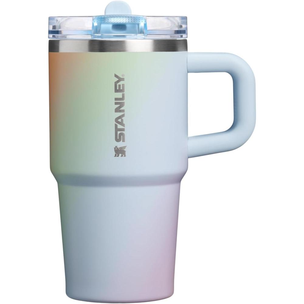 imageSTANLEY Quencher ProTour Flip Straw Tumbler with Leakproof Lid BuiltIn Straw amp Handle Cupholder Compatible for Travel Insulated Stainless Steel Cup BPAFreeSunrise Spiral