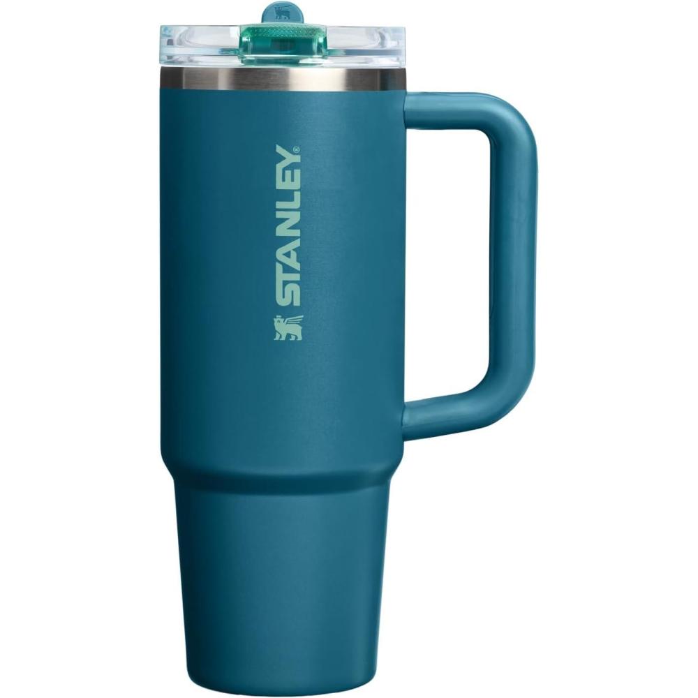 imageSTANLEY Quencher ProTour Flip Straw Tumbler with Leakproof Lid BuiltIn Straw amp Handle Cupholder Compatible for Travel Insulated Stainless Steel Cup BPAFreeCoastal Teal