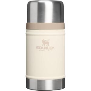 STANLEY Classic Food Jar and Spork 14 oz | Vacuum Insulated Food Container | Wide Mouth Screw On Lid | Packable for Travel | Stainless Steel with Leakproof Lid | BPA-Free | Spring Green(Cream)