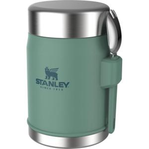 STANLEY Classic Food Jar and Spork 14 oz | Vacuum Insulated Food Container | Wide Mouth Screw On Lid | Packable for Travel | Stainless Steel with Leakproof Lid | BPA-Free | Spring Green(Spring Green)