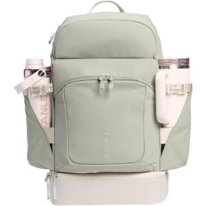 STANLEY Vitalize Macro Method Backpack | Gym, Work & Travel Bag with Laptop Sleeve | Expandable Bottom Compartment | Tumbler & Water Bottle Pockets | Durable Recycled Fabric | Rose Quartz(Sage Grey)