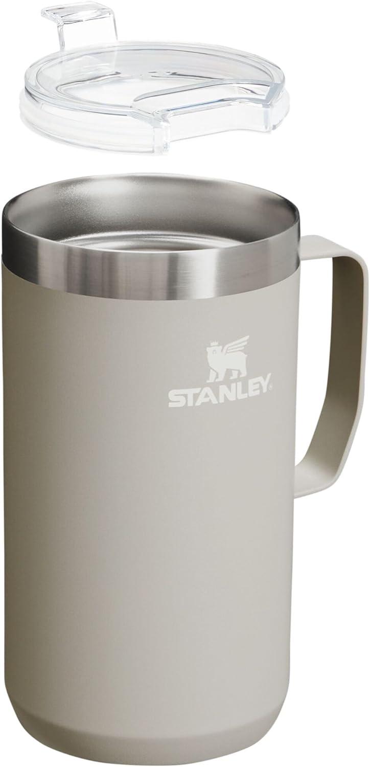 imageSTANLEY StayHot Camp Mug 24 oz Press Fit Drink Through Lid Cup for Coffee Tea and Drinks Insulated Stainless Steel Coffee Mug BPAFree Ash 20Ash 20
