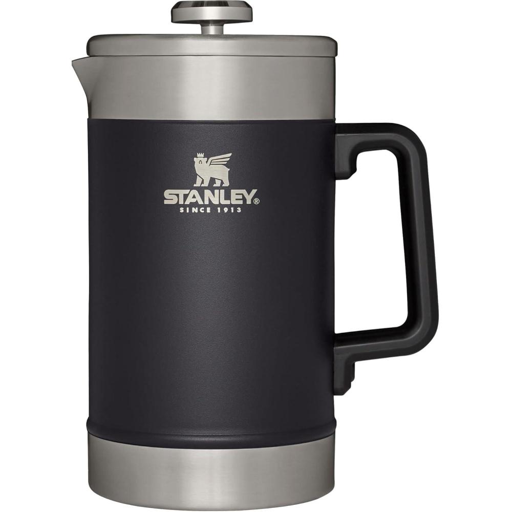 imageSTANLEY Classic StayHot French Press Coffee Maker 48 oz 5 Minute Brew 4 Hours Hot Mesh Filter for Coffee Grounds Insulated Stainless Steel French Press BPAFree Matte Black
