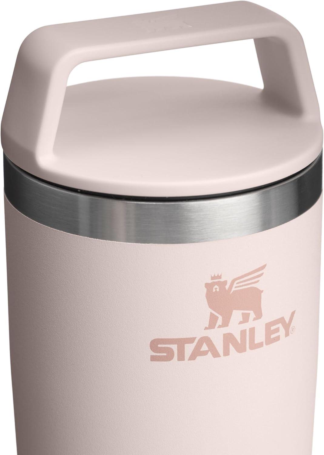 imageSTANLEY Cafe To Go Travel Mug 16 oz Leakproof TwoPart Drink Through Lid Tumbler Cup for Coffee Tea and Drinks Insulated Stainless Steel Coffee Mug BPAFree DaffodilRose Quartz