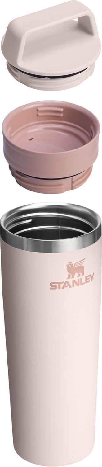 imageSTANLEY Cafe To Go Travel Mug 16 oz Leakproof TwoPart Drink Through Lid Tumbler Cup for Coffee Tea and Drinks Insulated Stainless Steel Coffee Mug BPAFree DaffodilRose Quartz