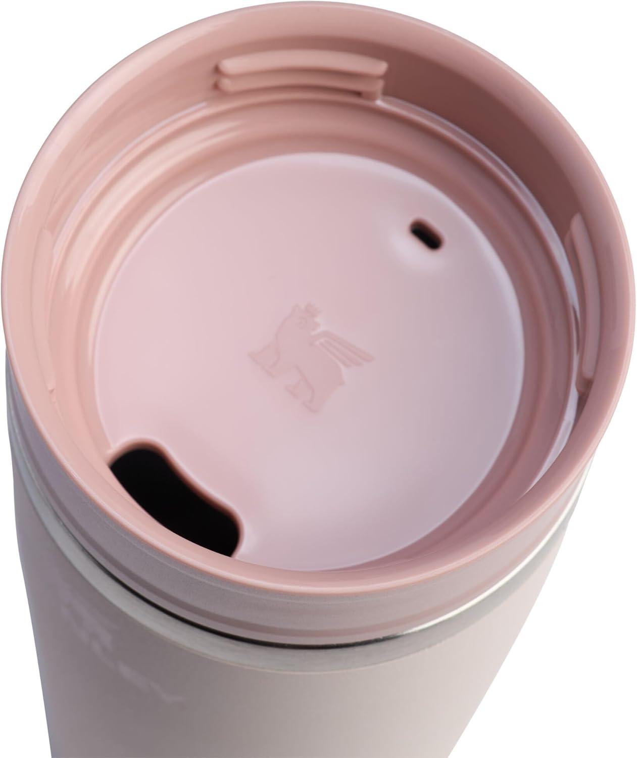 imageSTANLEY Cafe To Go Travel Mug 16 oz Leakproof TwoPart Drink Through Lid Tumbler Cup for Coffee Tea and Drinks Insulated Stainless Steel Coffee Mug BPAFree DaffodilRose Quartz