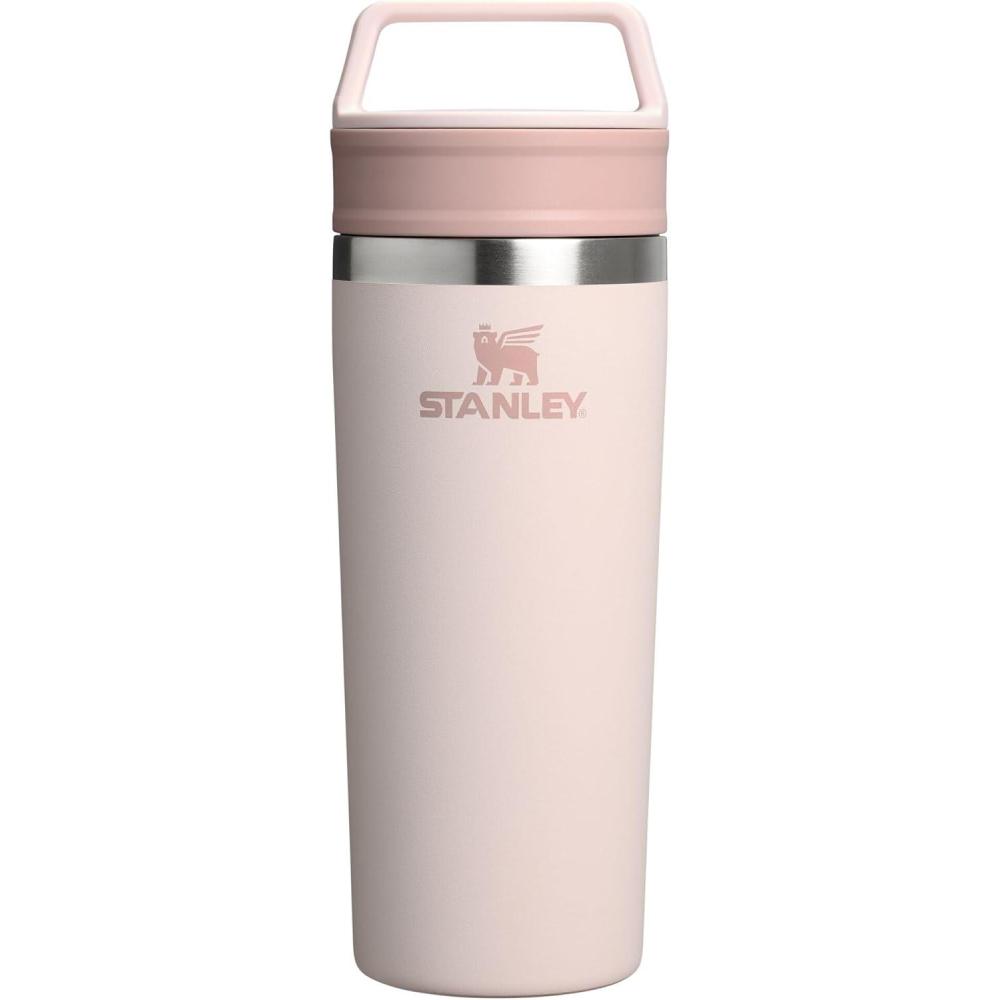 imageSTANLEY Cafe To Go Travel Mug 16 oz  Leakproof TwoPart Drink Through Lid  Tumbler Cup for Coffee Tea and Drinks  Insulated Stainless Steel Coffee Mug  BPAFree  DaffodilRose Quartz