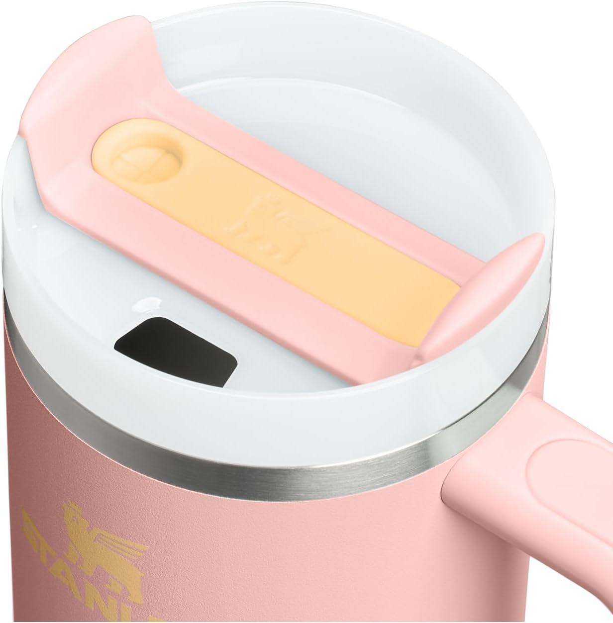 imageSTANLEY Quencher H20 Tumbler with Handle and Straw 30 oz Flowstate 3Position Lid Cup Holder Compatible for Travel Insulated Stainless Steel Cup BPAFree Soft OrchidPeach Rose