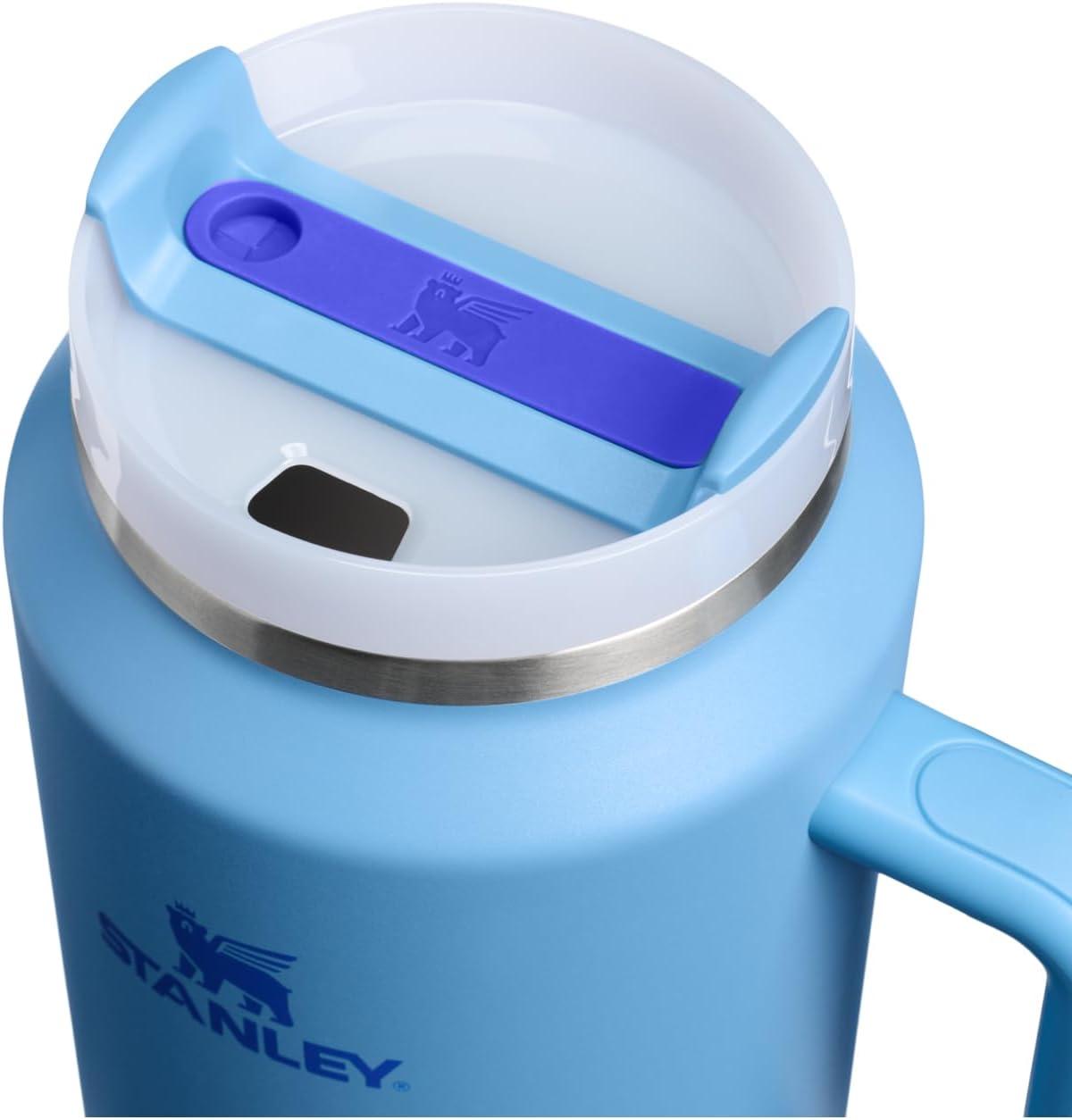 imageSTANLEY Quencher H20 Tumbler with Handle and Straw 30 oz Flowstate 3Position Lid Cup Holder Compatible for Travel Insulated Stainless Steel Cup BPAFree Spring GreenBlue Sky