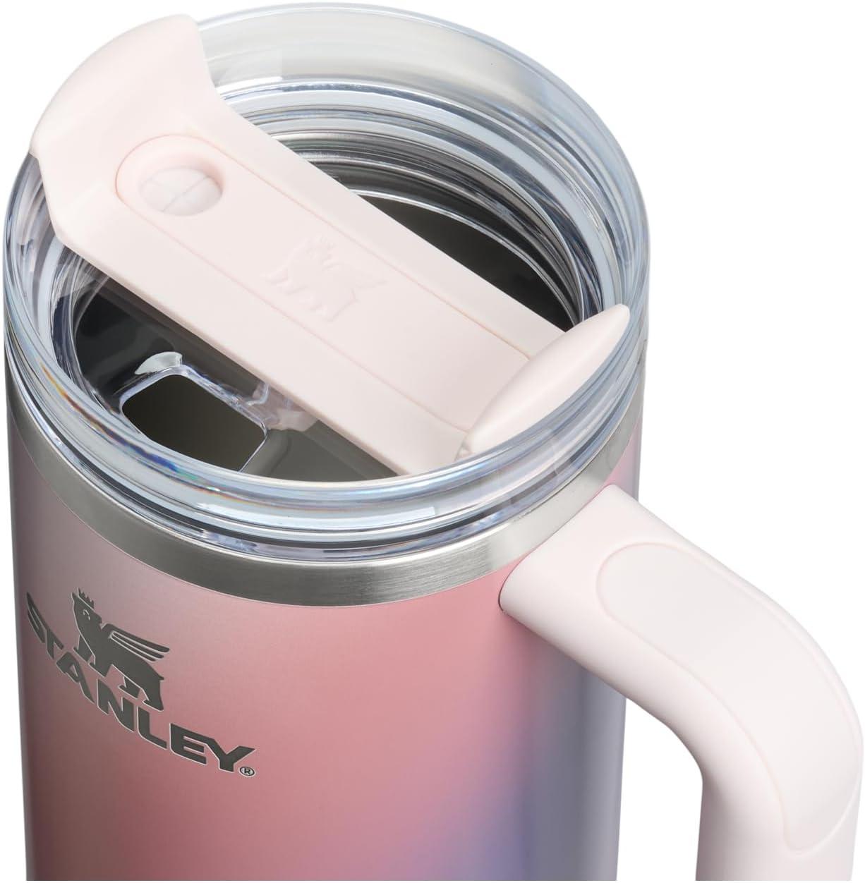 imageSTANLEY Quencher H20 Tumbler with Handle and Straw 30 oz Flowstate 3Position Lid Cup Holder Compatible for Travel Insulated Stainless Steel Cup BPAFree Soft OrchidDawn Spiral