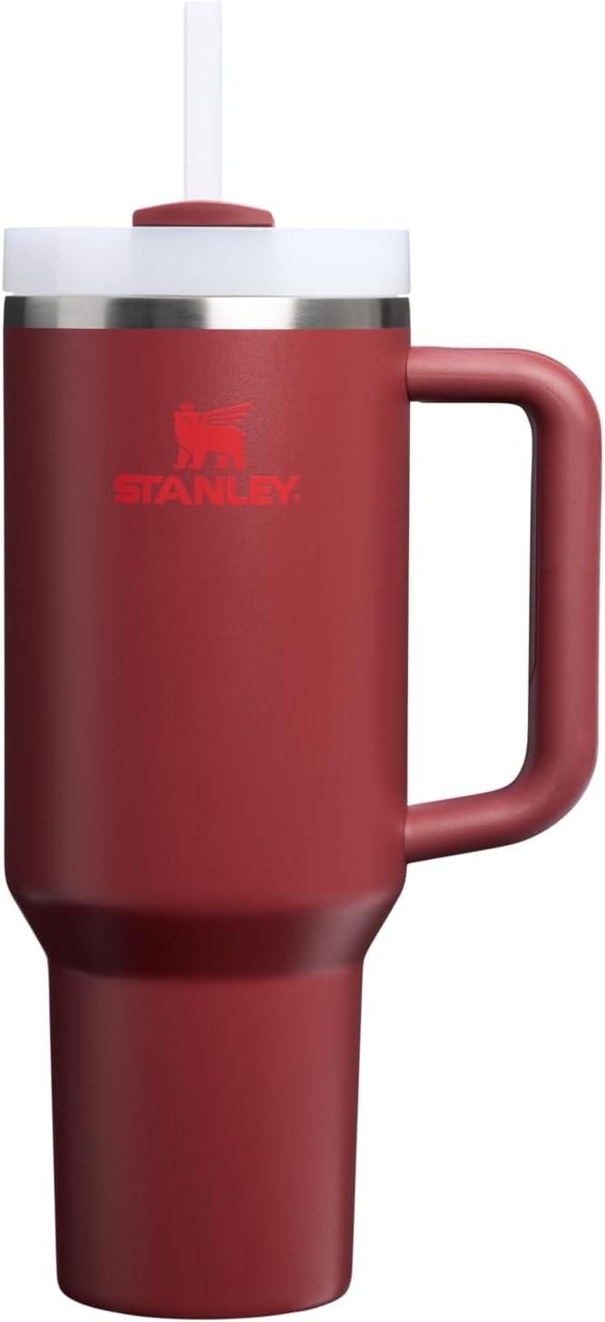 imageSTANLEY Quencher H20 Tumbler with Handle and Straw 30 oz Flowstate 3Position Lid Cup Holder Compatible for Travel Insulated Stainless Steel Cup BPAFree Spring GreenCranberry
