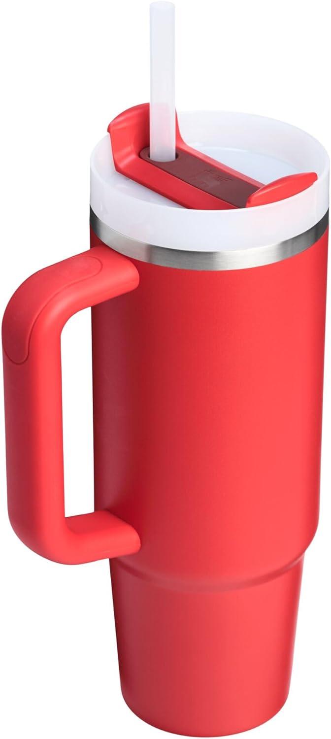 imageSTANLEY Quencher H20 Tumbler with Handle and Straw 30 oz Flowstate 3Position Lid Cup Holder Compatible for Travel Insulated Stainless Steel Cup BPAFree Spring GreenChili Red