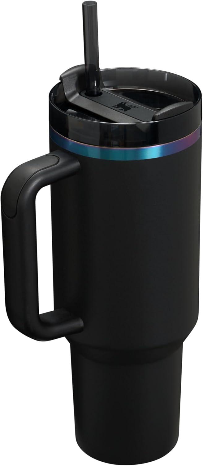 imageSTANLEY Quencher H20 Tumbler with Handle and Straw 30 oz Flowstate 3Position Lid Cup Holder Compatible for Travel Insulated Stainless Steel Cup BPAFree Spring GreenBlack Chroma