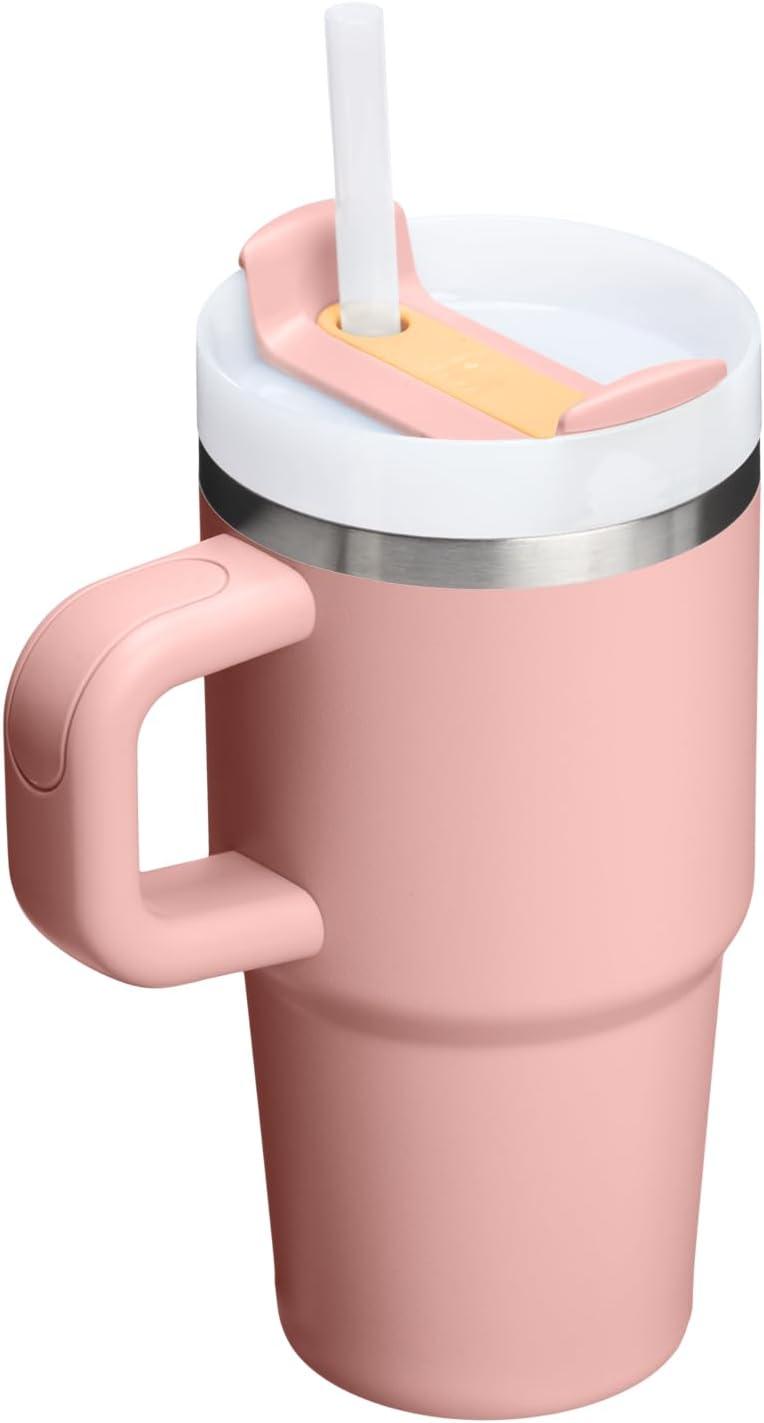 imageSTANLEY Quencher H20 Tumbler with Handle and Straw 30 oz Flowstate 3Position Lid Cup Holder Compatible for Travel Insulated Stainless Steel Cup BPAFree Spring GreenPeach Rose