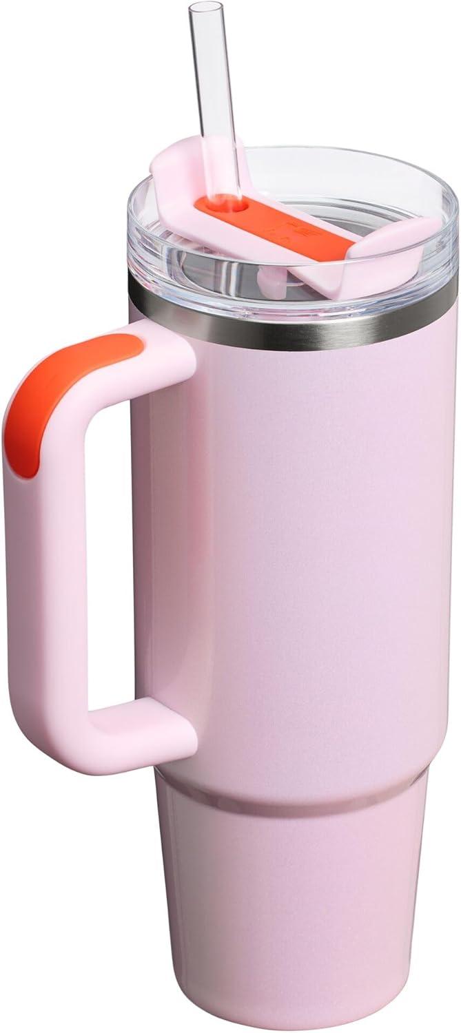 imageSTANLEY Quencher H20 Tumbler with Handle and Straw 30 oz Flowstate 3Position Lid Cup Holder Compatible for Travel Insulated Stainless Steel Cup BPAFree Soft OrchidRose Petal Shimmer