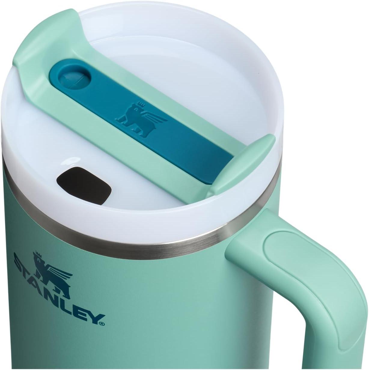 imageSTANLEY Quencher H20 Tumbler with Handle and Straw 30 oz Flowstate 3Position Lid Cup Holder Compatible for Travel Insulated Stainless Steel Cup BPAFree Soft OrchidSpring Green