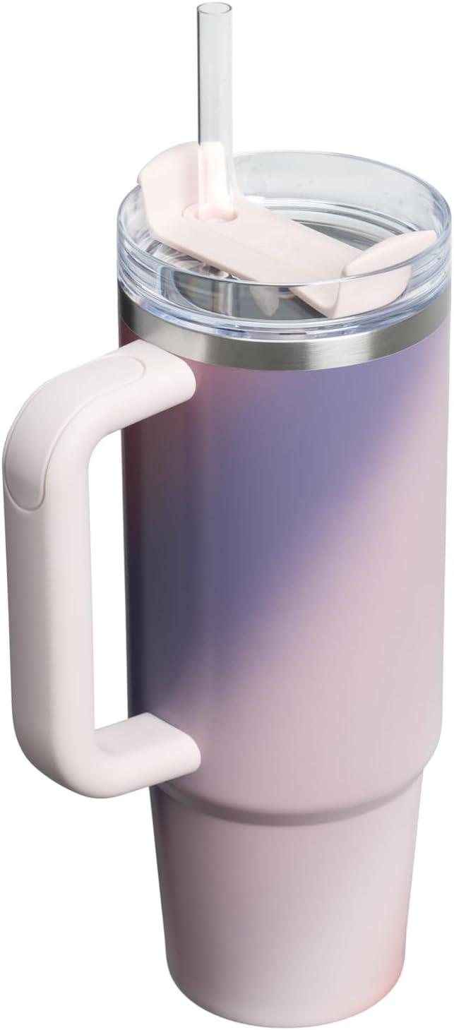 imageSTANLEY Quencher H20 Tumbler with Handle and Straw 30 oz Flowstate 3Position Lid Cup Holder Compatible for Travel Insulated Stainless Steel Cup BPAFree Soft OrchidDawn Spiral