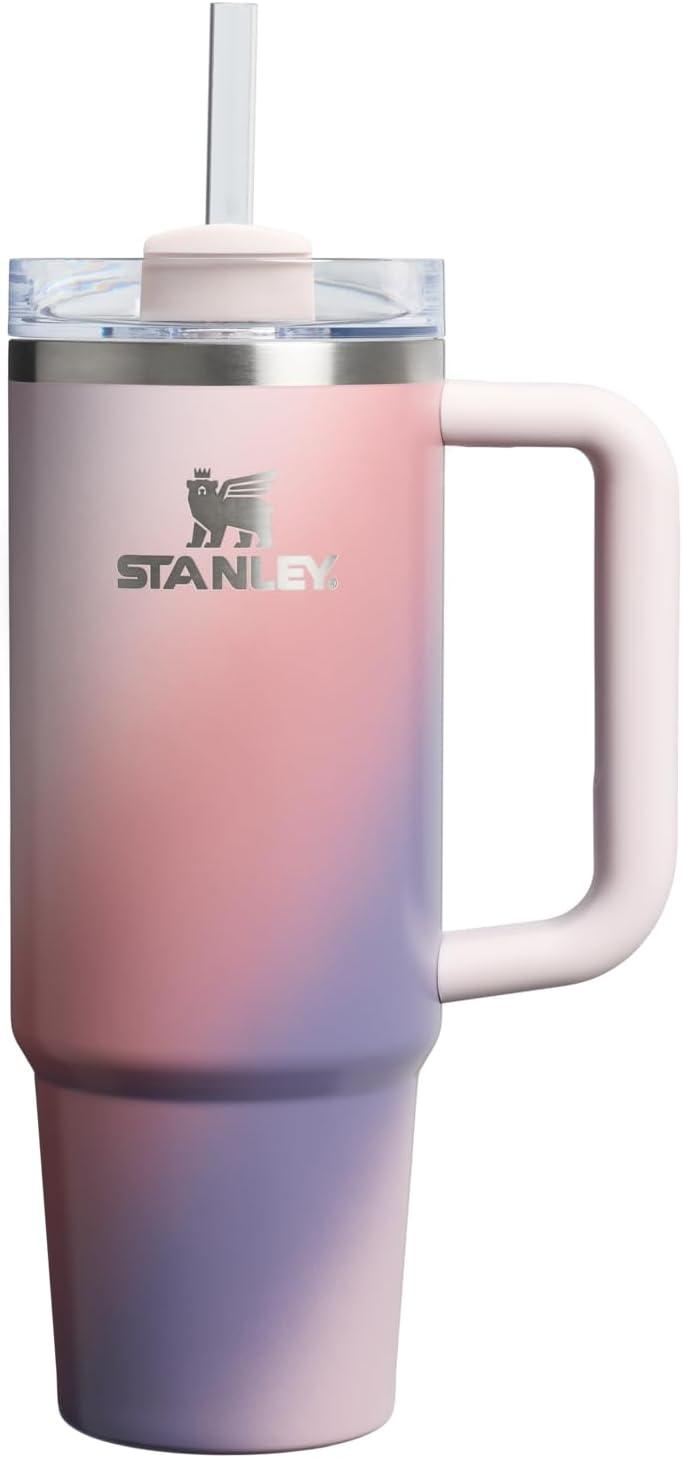 imageSTANLEY Quencher H20 Tumbler with Handle and Straw 30 oz Flowstate 3Position Lid Cup Holder Compatible for Travel Insulated Stainless Steel Cup BPAFree Soft OrchidDawn Spiral
