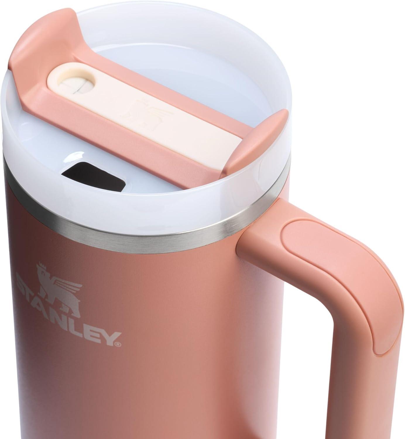 imageSTANLEY Quencher H20 Tumbler with Handle and Straw 30 oz Flowstate 3Position Lid Cup Holder Compatible for Travel Insulated Stainless Steel Cup BPAFree Spring GreenExclusive Sienna