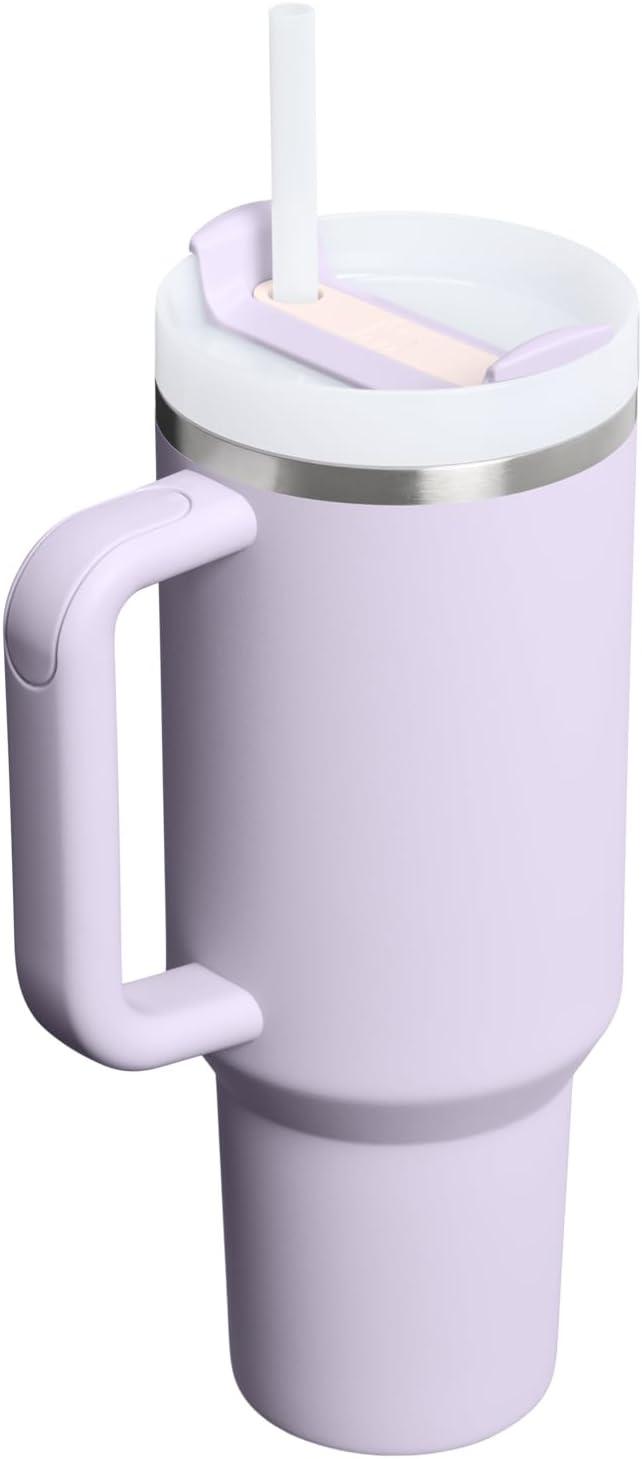 imageSTANLEY Quencher H20 Tumbler with Handle and Straw 30 oz Flowstate 3Position Lid Cup Holder Compatible for Travel Insulated Stainless Steel Cup BPAFree Spring GreenPurple Dust