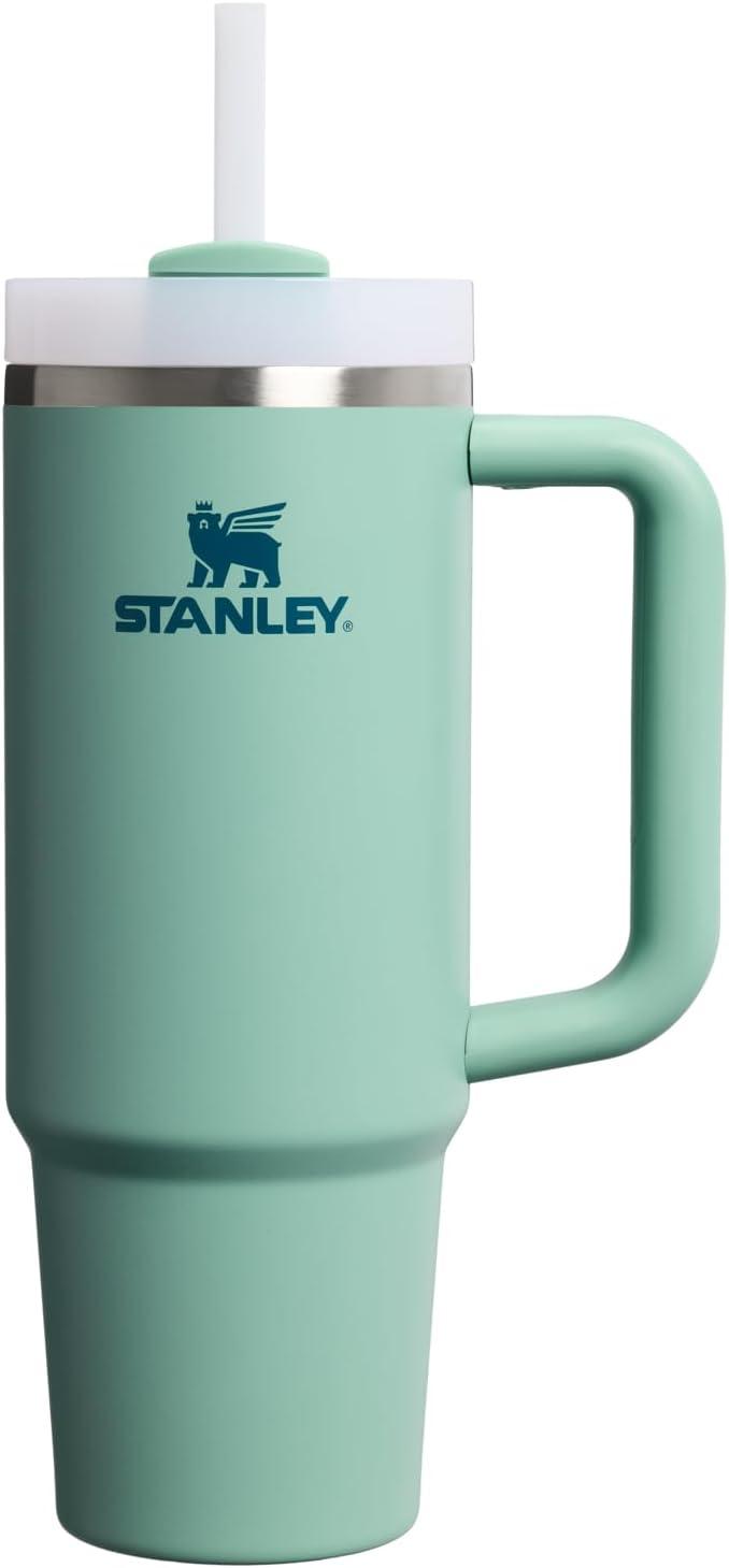 imageSTANLEY Quencher H20 Tumbler with Handle and Straw 30 oz Flowstate 3Position Lid Cup Holder Compatible for Travel Insulated Stainless Steel Cup BPAFree Soft OrchidSpring Green