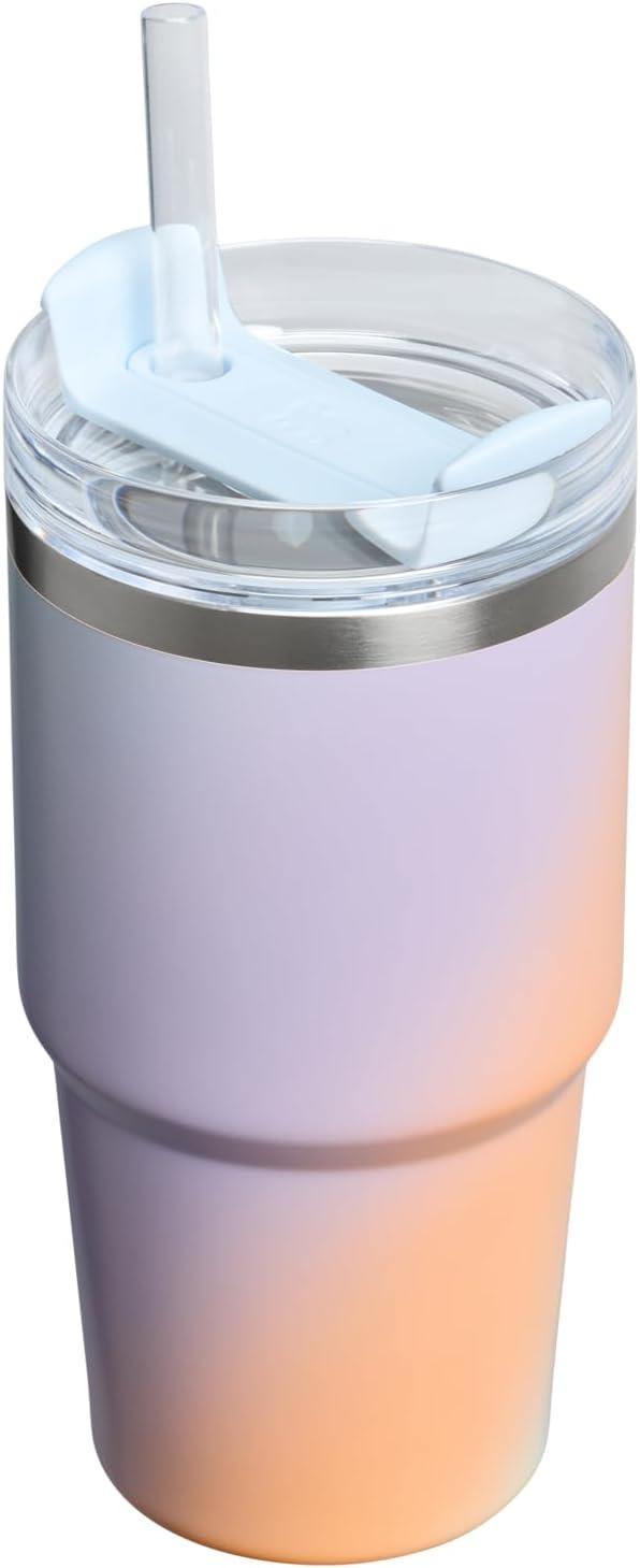 imageSTANLEY Quencher H20 Tumbler with Handle and Straw 30 oz Flowstate 3Position Lid Cup Holder Compatible for Travel Insulated Stainless Steel Cup BPAFree Soft OrchidSunrise Spiral
