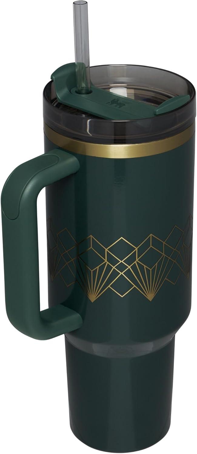 imageSTANLEY Quencher H20 Tumbler with Handle and Straw 30 oz Flowstate 3Position Lid Cup Holder Compatible for Travel Insulated Stainless Steel Cup BPAFree Soft OrchidForrest Gloss Deco