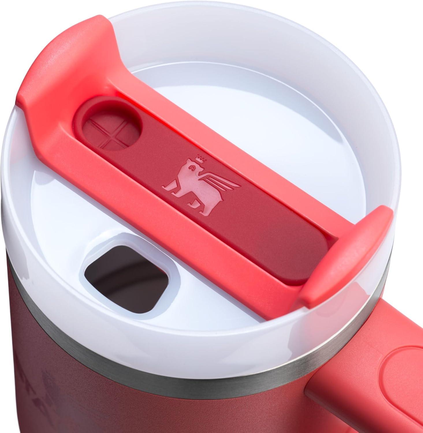 imageSTANLEY Quencher H20 Tumbler with Handle and Straw 30 oz Flowstate 3Position Lid Cup Holder Compatible for Travel Insulated Stainless Steel Cup BPAFree Soft OrchidHot Coral